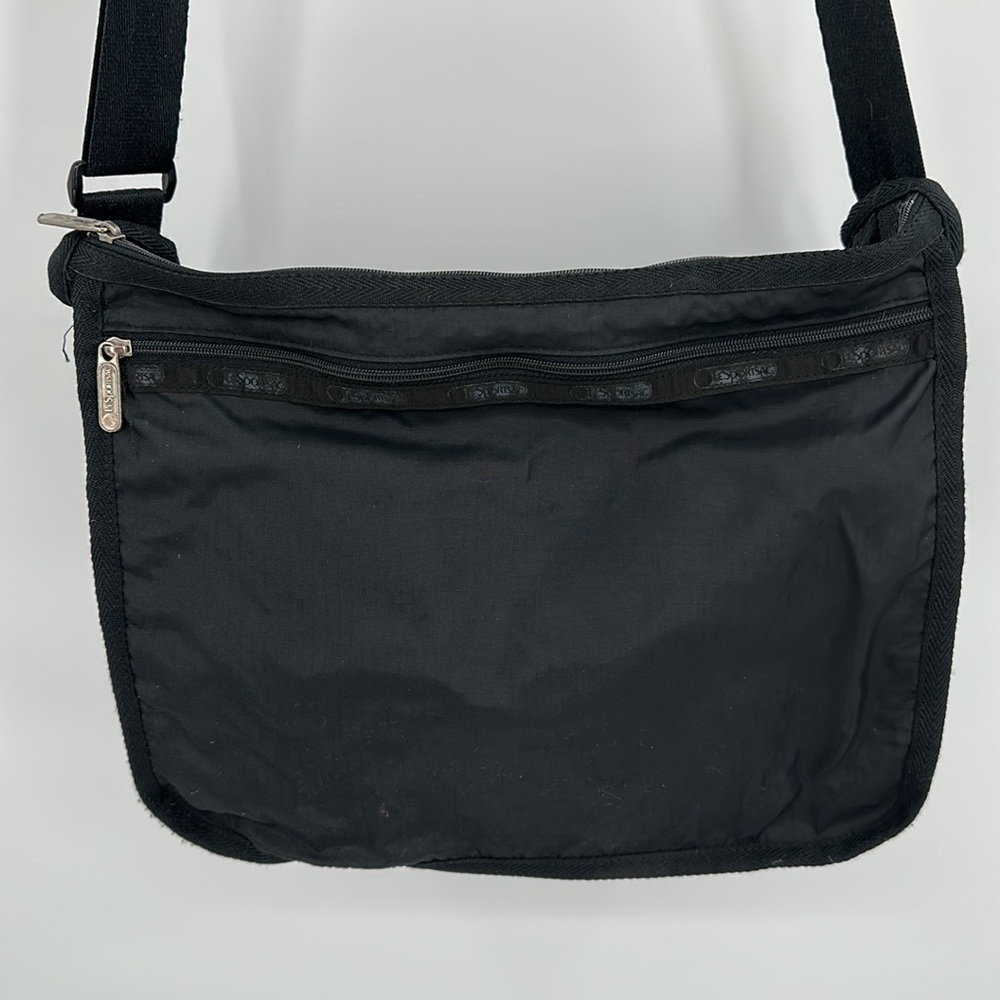 Lesportsac Black Front Flap Adjustable Strap Messenger Bag - Picture 3 of 16